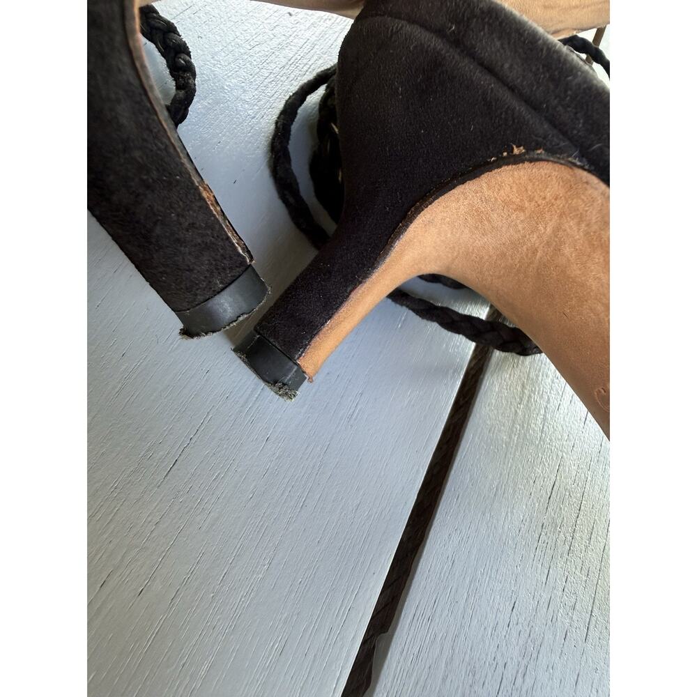 Reformation Porto Sandals Women’s Size 7.5M Black Suede Strappy Lace Up Heels - Picture 13 of 15
